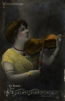 Ретро открытки - Дівчина з скрипкою.