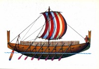 Ретро открытки - Финикийский торговый корабль.