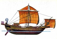 Ретро открытки - Римский торговый корабль.