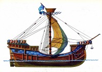 Ретро открытки - Французский торговый корабль.