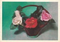 Ретро открытки - Розы в вазе.