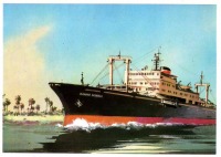 Ретро открытки - Транспортно-рефрижераторное судно 