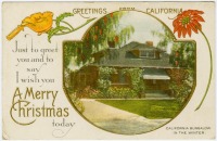 Ретро открытки - Рождественский привет из Калифорнии. Калифорния зимой