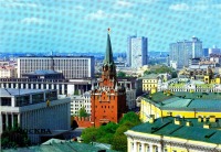 Ретро открытки - Москва. Дворец съездов и Троицкая башня (1985)