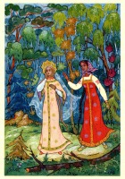 Ретро открытки - Сказка о мертвой царевне и семи богатырях.