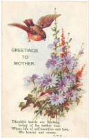 Ретро открытки - Поздравление для матери