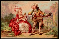 Ретро открытки - Французское барокко. Музыкант
