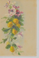 Ретро открытки - Розовые цветы и жёлтые лимоны