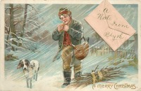Ретро открытки - Счастливого Рождества. В лес за хворостом