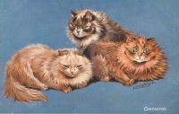 Ретро открытки - Три рыжих кошки. Блаженство