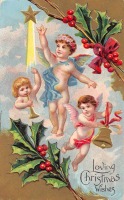 Ретро открытки - С Рождеством и Новым Годом. Ангелы и Рождественская звезда