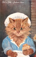 Ретро открытки - Изучение кошек. Кот-пекарь