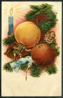 Ретро открытки - С Рождеством и Новым Годом. Два румяных яблочка