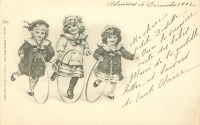 Ретро открытки - Дети с обручем в матросских костюмах