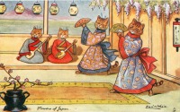 Ретро открытки - Кошки Луи Уэйна. Цветы Японии. Сямисен