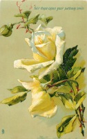 Ретро открытки - Цветочные послания. Две жёлтые розы