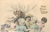 Ретро открытки - Дети и хоровод вокруг ивы
