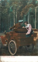 Ретро открытки - Романтическая прогулка в автомобиле