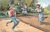 Ретро открытки - Теннисный турнир. Плэй