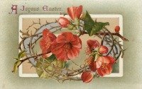 Ретро открытки - Терновый венец и красные цветы