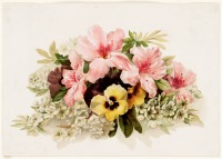 Ретро открытки - Весенние цветы. Анютины глазки и азалии