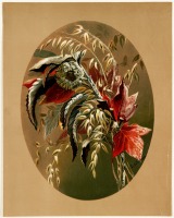 Ретро открытки - Букет из разноцветных листьев и злаков