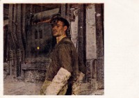 Ретро открытки - Портрет сталевара