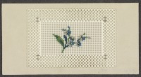 Ретро открытки - Ветка голубых цветов в ажурном фоне