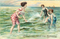 Ретро открытки - Три женщины в море
