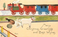 Ретро открытки - Игрушечная страна и деревянный поезд