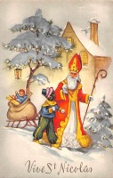 Ретро открытки - Рождественские поздравления от Святого Николая