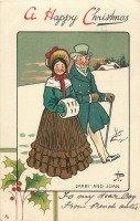 Ретро открытки - Счастливого Рождества. Дарби и Джоан