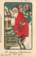 Ретро открытки - Счастливого Рождества. Санта Клаус и подарки