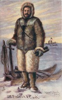 Ретро открытки - Доктор Фредерик Кук на Северном Полюсе