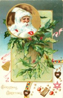 Ретро открытки - Рождественские поздравления от Деда Мороза
