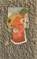 Ретро открытки - Дед Мороз и мешок подарков