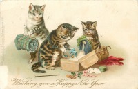 Ретро открытки - Счастливого Нового Года. В дорогу
