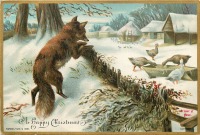 Ретро открытки - С Рождеством. Любитель рождественских гусей