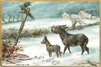 Ретро открытки - С Рождеством и Новым Годом. Заблудились по дороге
