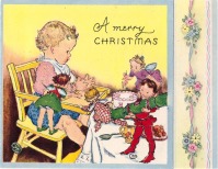Ретро открытки - С Рождеством, Весёлое чаепитие