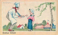 Ретро открытки - Простак Саймон и пекарь