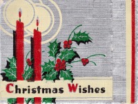 Ретро открытки - Рождественские поздравления. Красные свечи и падуб