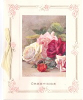 Ретро открытки - Пять роз на столе