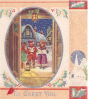 Ретро открытки - Дети с рождественской песней