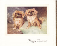 Ретро открытки - Две пекинские собачки
