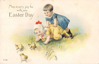 Ретро открытки - Пасхальный день, Дети и детские игры