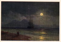 Ретро открытки - Вид моря ночью