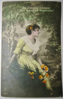 Ретро открытки - Фото Девушка дама до 1917 г