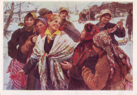 Ретро открытки - В праздничный день.1928г.