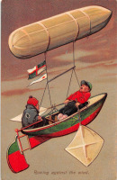 Ретро открытки - Летающая лодка. Гребля против ветра